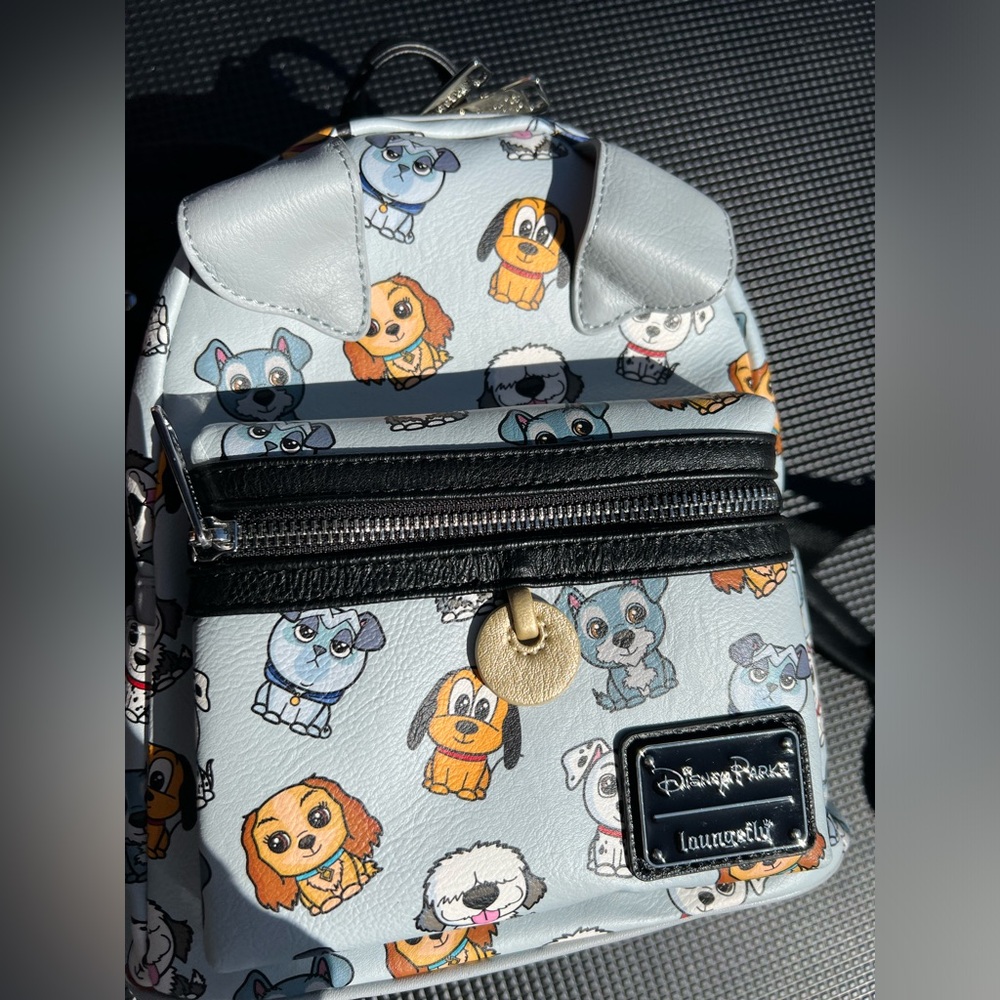Disney Parks Loungefly Disney Dogs Puppy Mini Backpack Grey - Rare